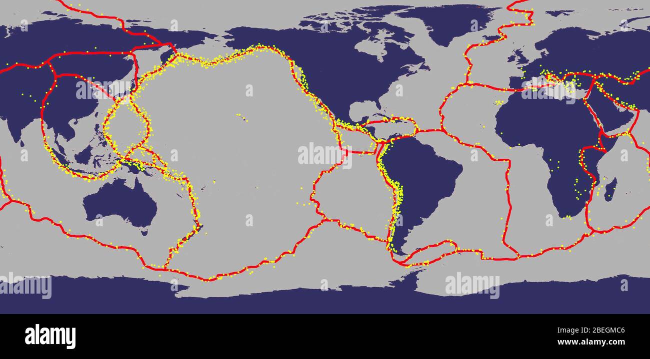 Zones de plaques tectoniques de la terre Banque de photographies et d
