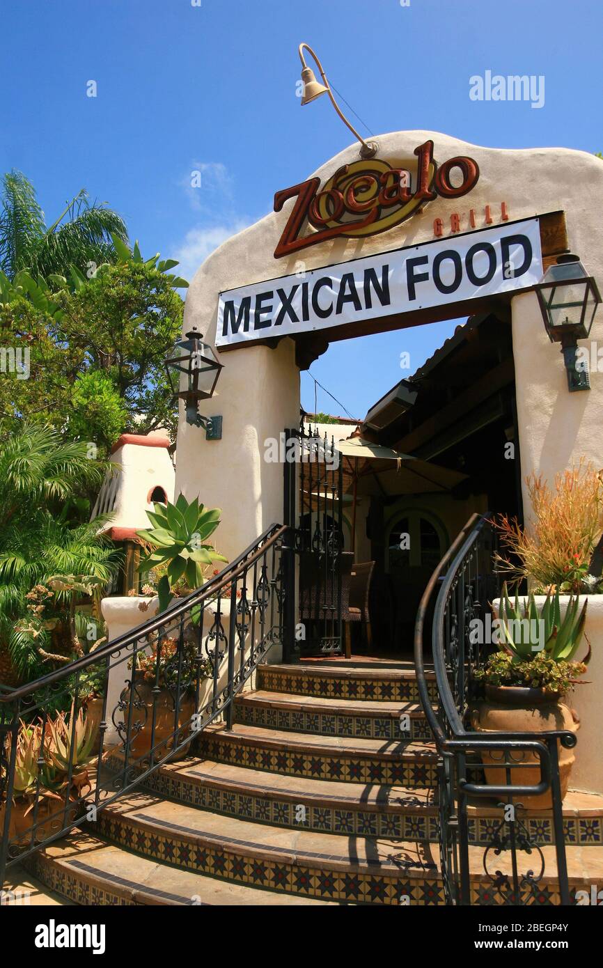 San Diego, 20 AOÛT 2009 - vue extérieure du restaurant gastronomique mexicain Zocalo Banque D'Images