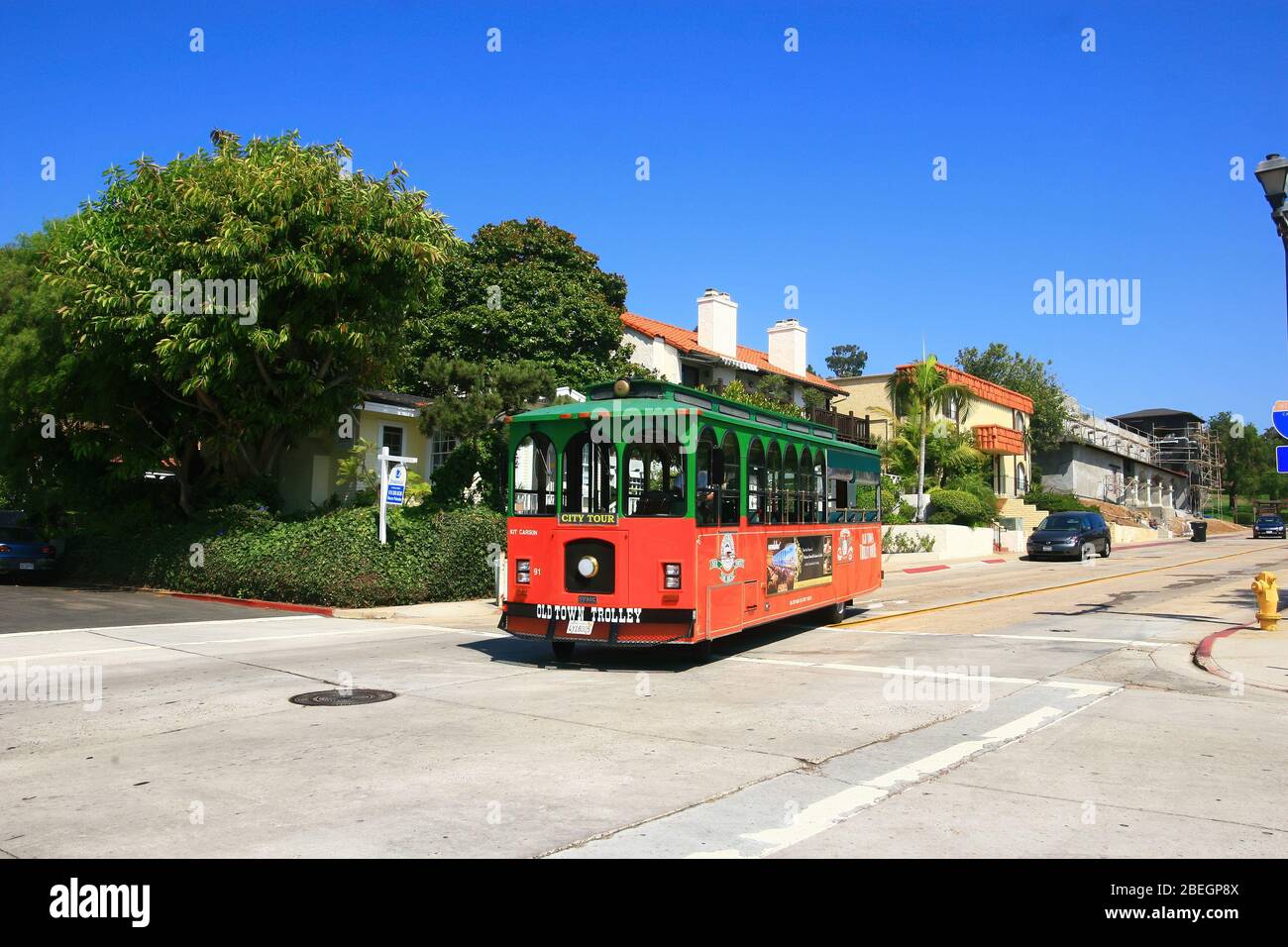 San Diego, 20 AOÛT 2009 - un joli bus en tramway pour la vieille ville Banque D'Images