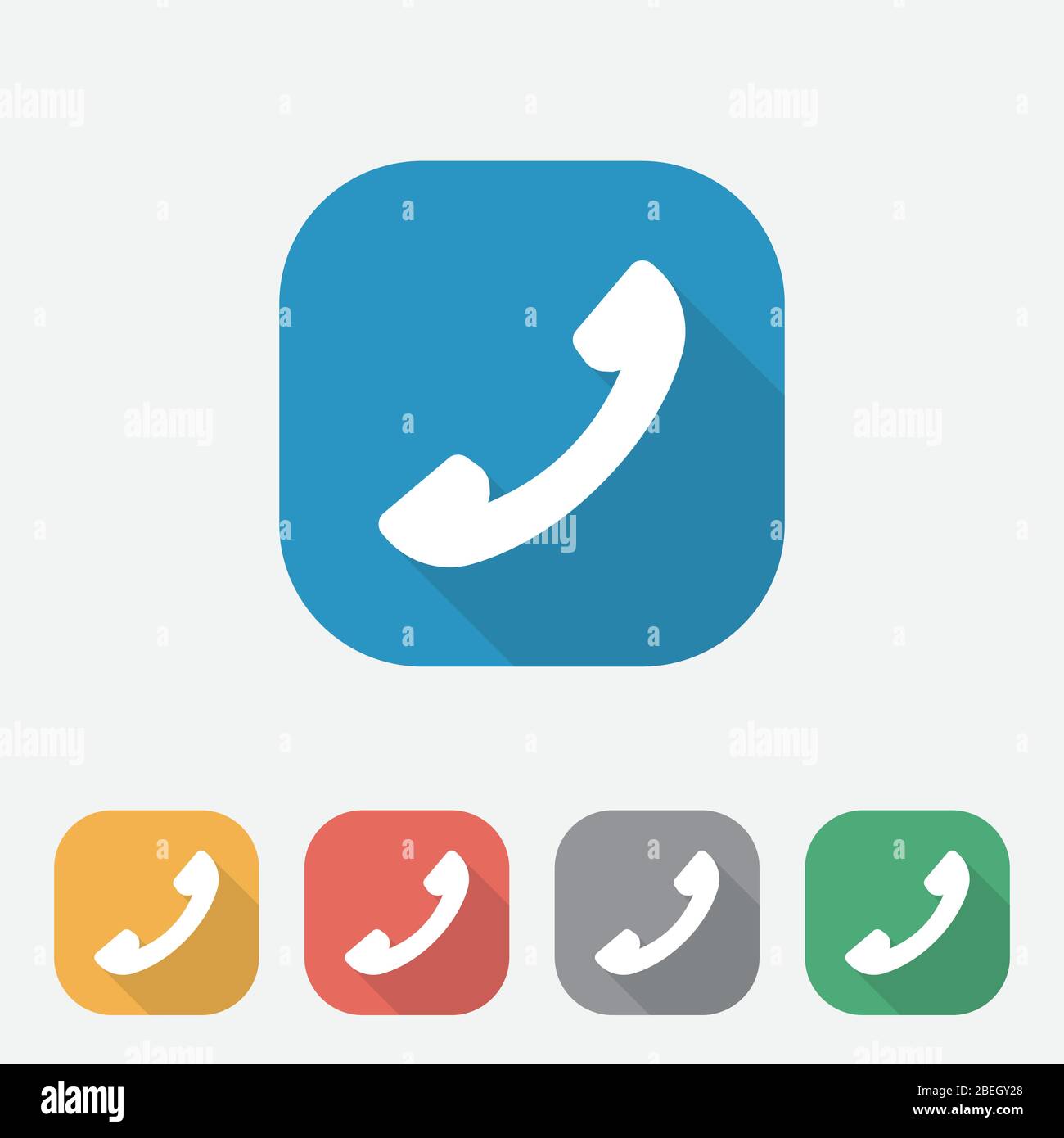 Icône téléphone, icône icône icône, bouton plat carré, illustration de la conception d'applications Web et mobiles Illustration de Vecteur