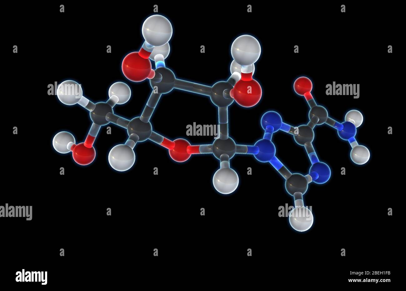 Modèle moléculaire de la ribavirine Banque D'Images