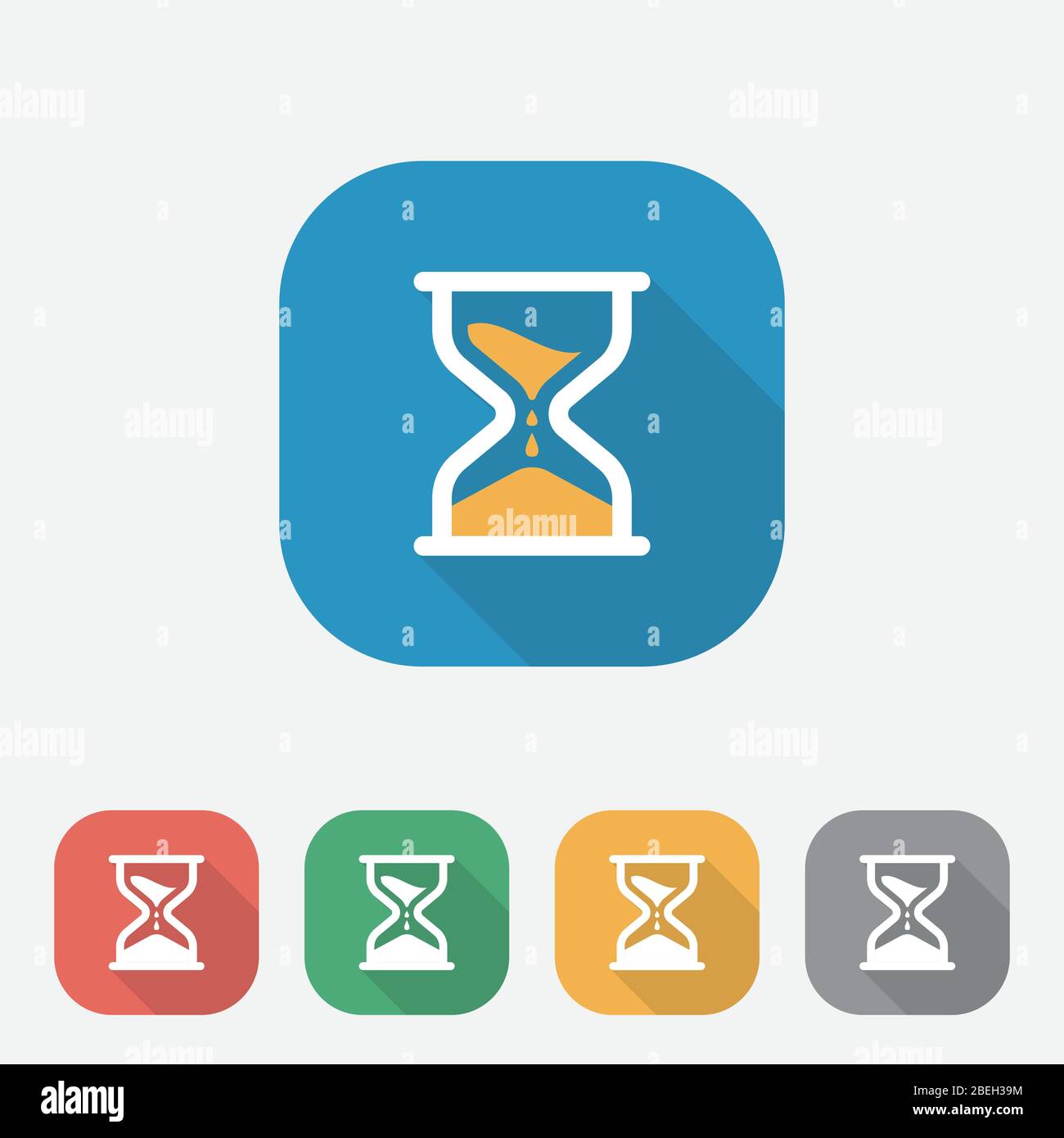 Icône Flat Design of Sand Clock, icône Time Flat Design Business avec Side Shadow, icône Sandglass Flat pour applications et sites Web, interface utilisateur, UX Illustration de Vecteur