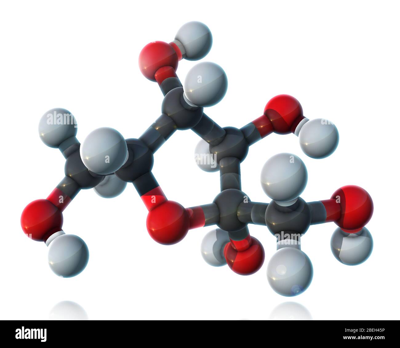 Fructose, modèle moléculaire Banque D'Images