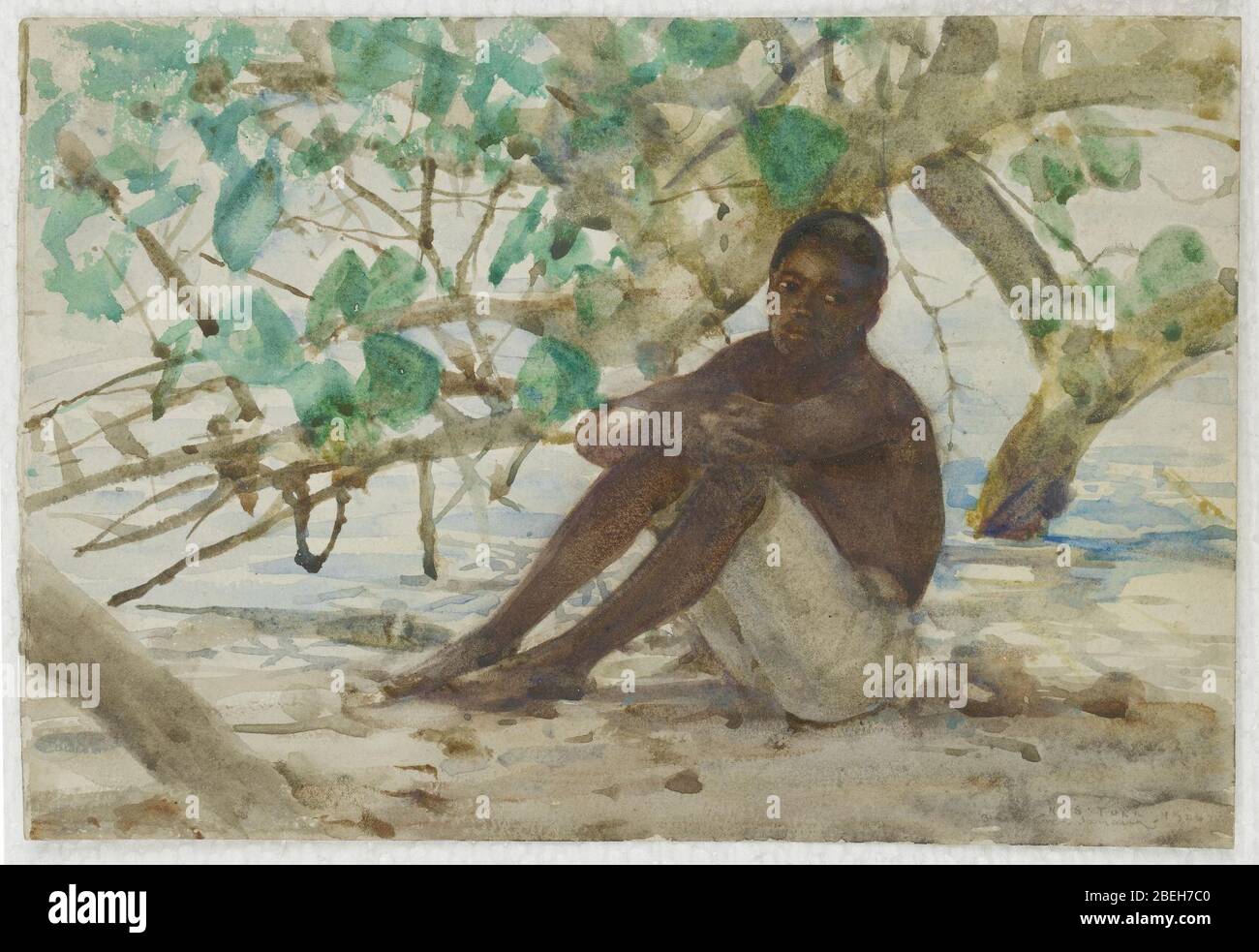 Henry Scott Tuke - un garçon ouest indien. Banque D'Images