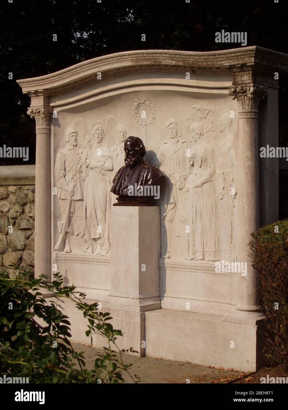 Henry Wadsworth Longfellow mémorial, Cambridge, ma - vue oblique. Banque D'Images