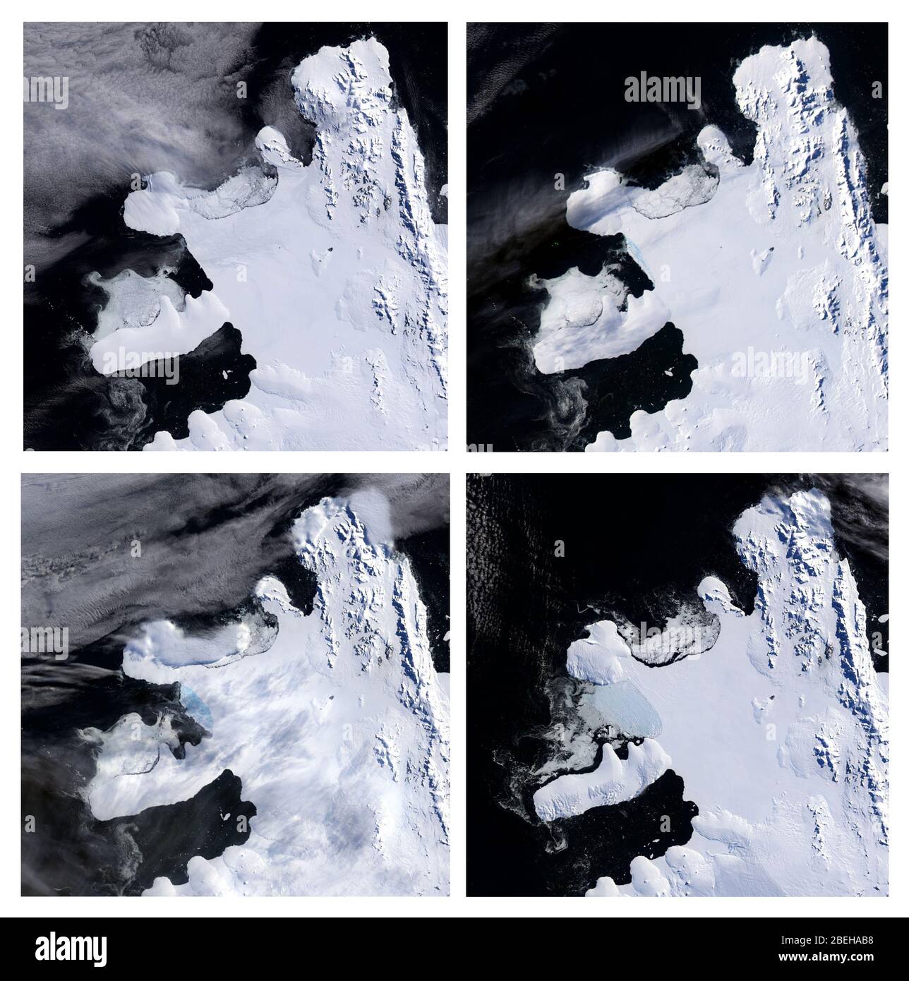 Désintégration du plateau de glace Wilkins, Antarctique Banque D'Images