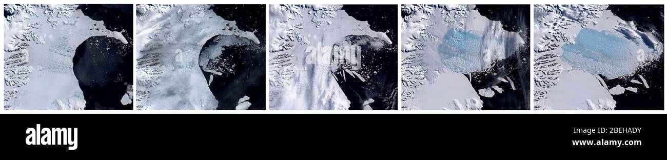 Lapse de la plate-forme de glace Larsen B, Antarctique Banque D'Images