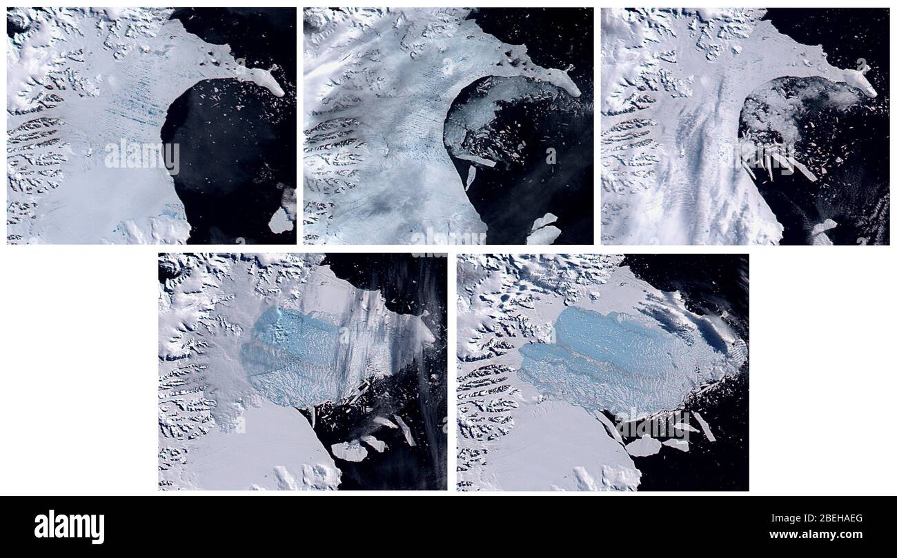 Lapse de la plate-forme de glace Larsen B, Antarctique Banque D'Images