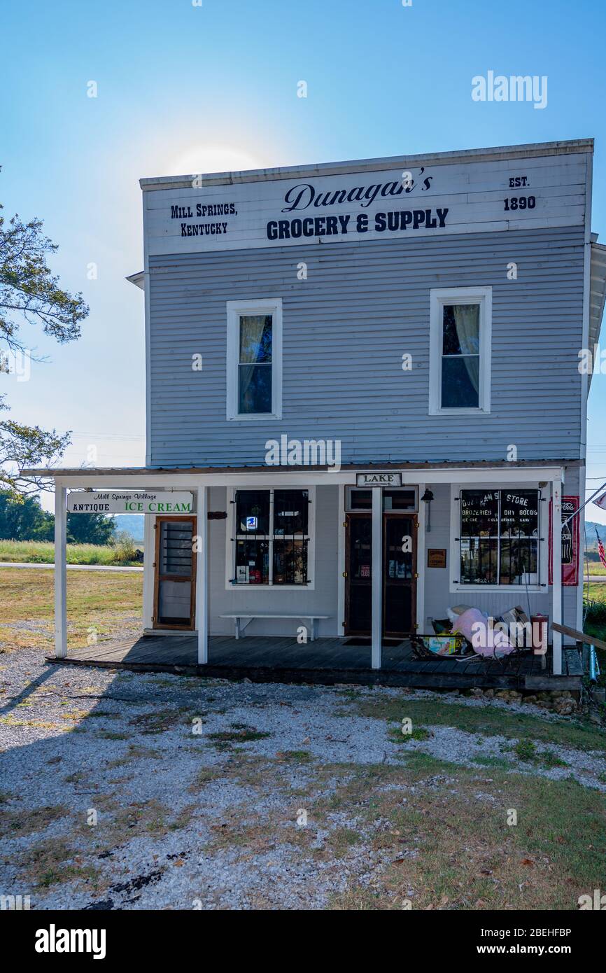 L'épicerie et l'approvisionnement de Dunagan, Mill Springs, Kentucky, fondée en 1890 Banque D'Images