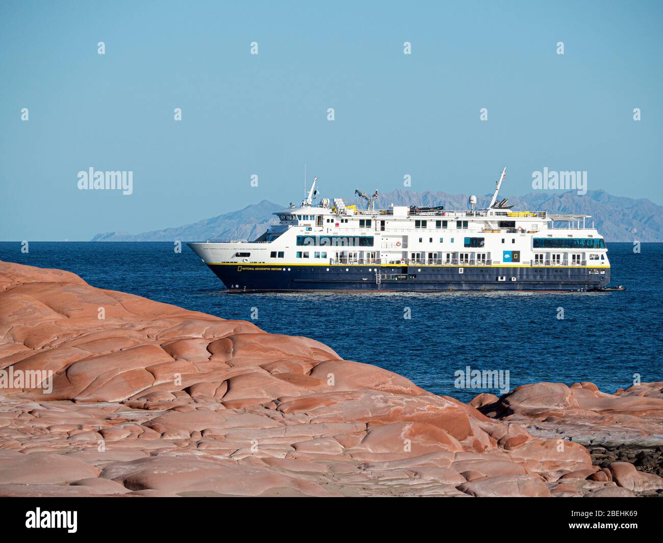 Le National Geographic Venture à Punta Colorado, Isla San Jose, Baja California sur, Mexique. Banque D'Images