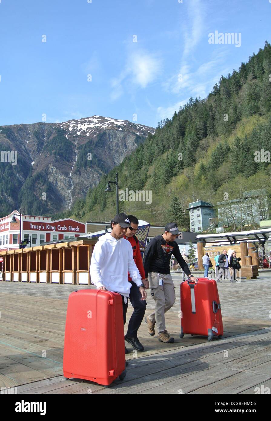 les passagers sont à bord d'une grande princesse à skagway, en alaska Banque D'Images