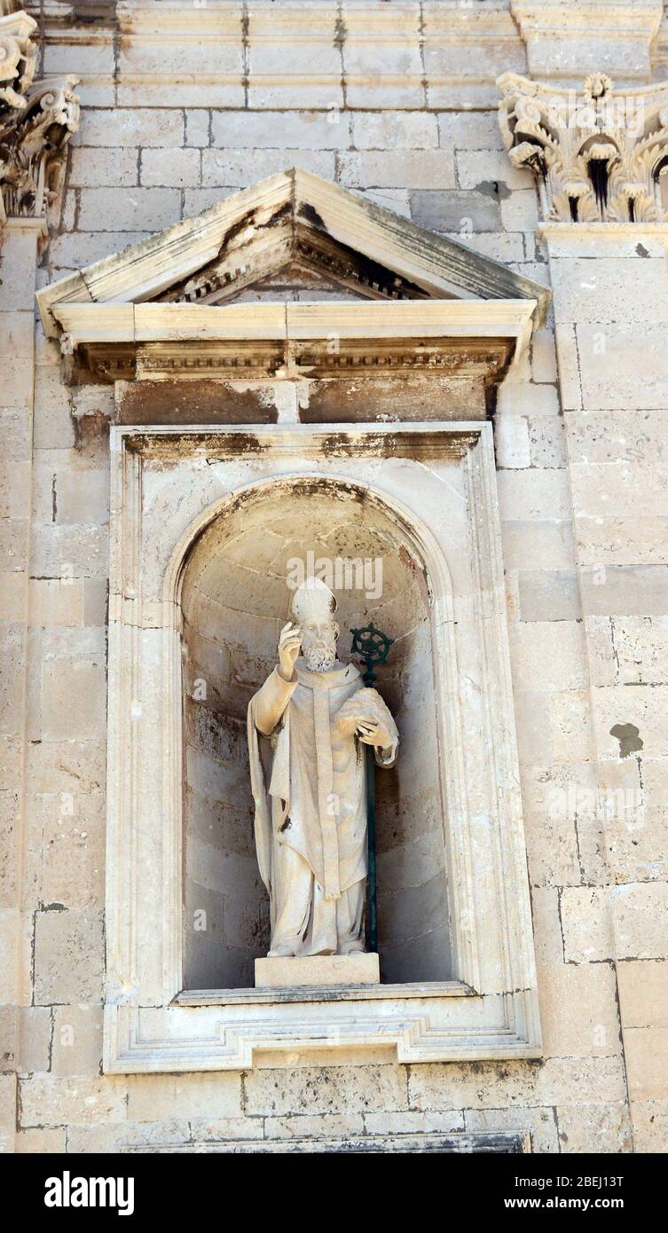 La cathédrale de l'Assomption de la Vierge Marie dans la vieille ville de Dubrovnik, Croatie. Banque D'Images