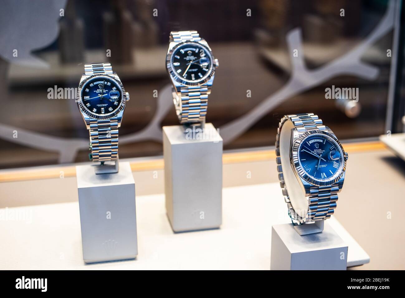 Bruxelles Belgique Janvier 2020 Rolex Window Store avec montres