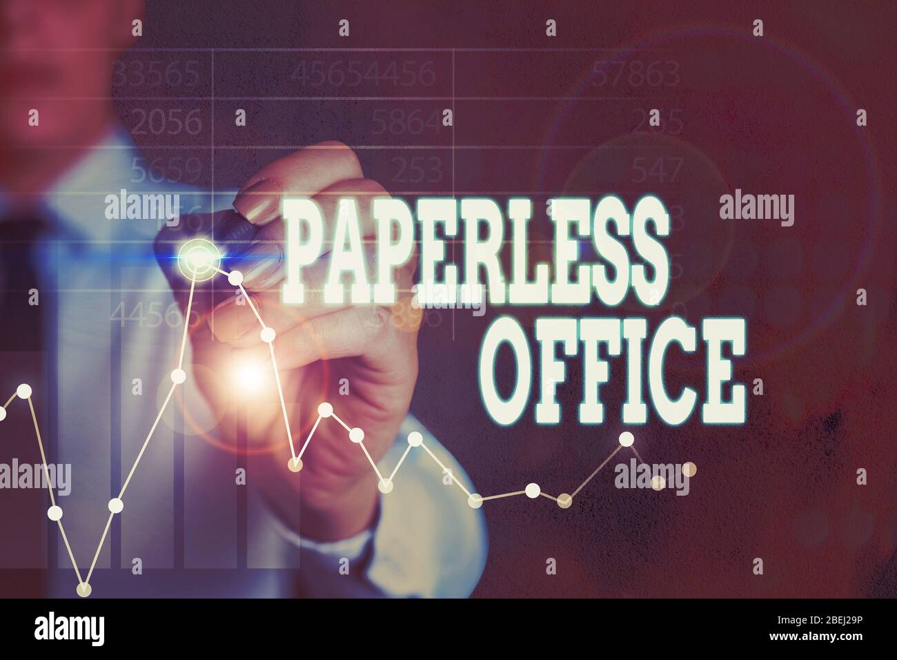Note d'écriture montrant le bureau sans papier. Concept commercial pour l'environnement de travail dans lequel l'utilisation du papier est éliminée Banque D'Images