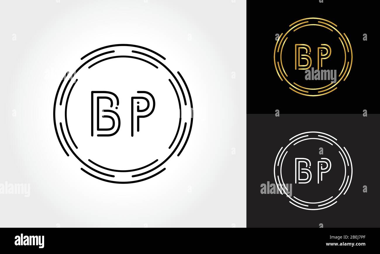 Lettre initiale logo BP modèle vectoriel de typographie créative. Design du logo BP lettre abstraite numérique Illustration de Vecteur