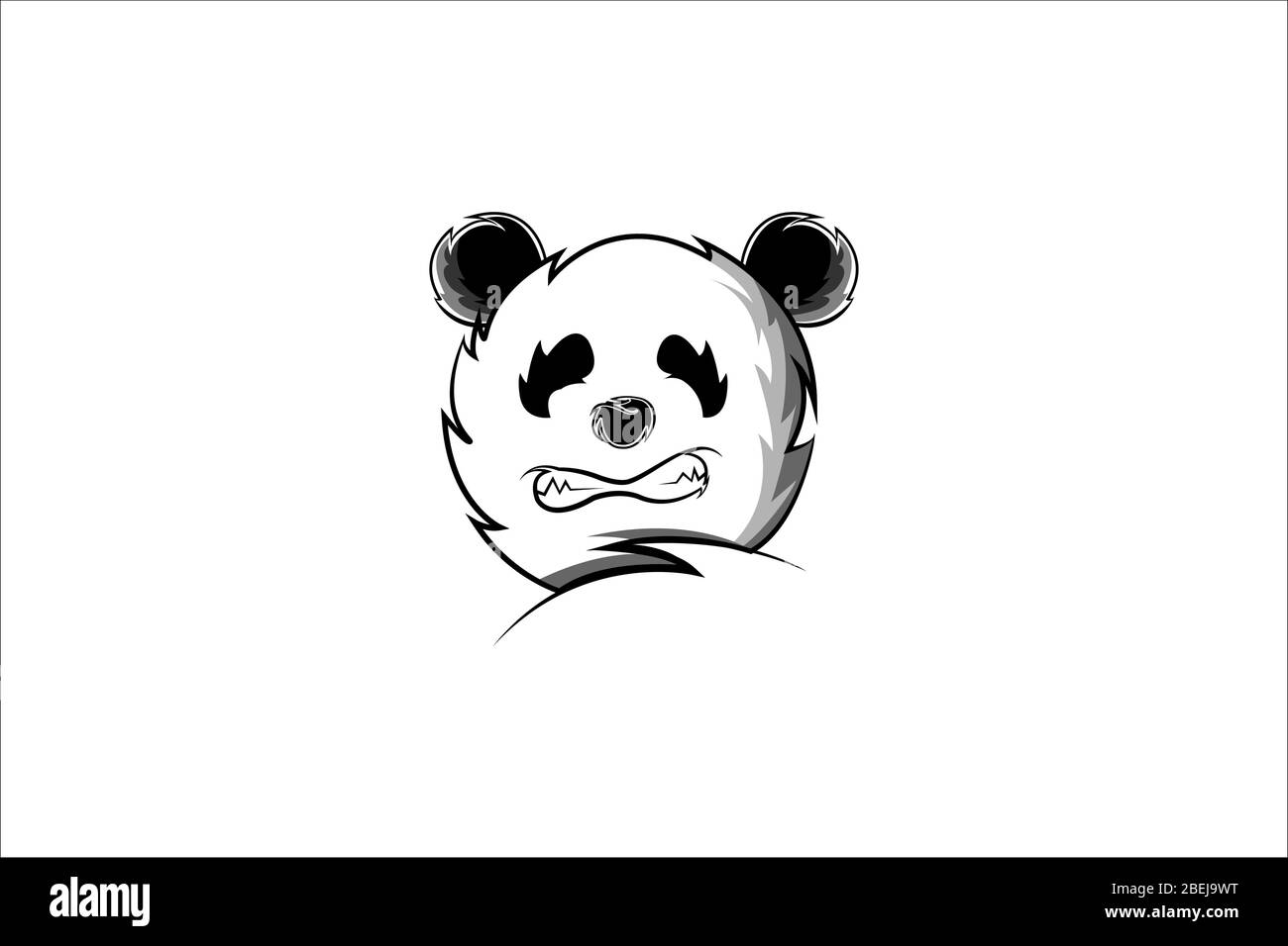 Logo Panda Bear Head. Ours en peluche vectoriel. Illustration de dessin de personnage de dessin animé de mascotte isolé. Illustration de Vecteur