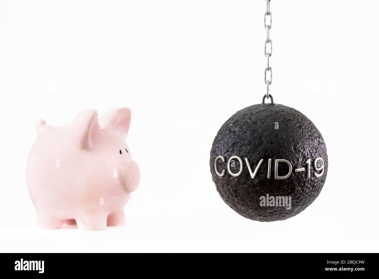 Image conceptuelle pour l'impact de Coronavirus COVID-19 sur l'épargne et l'économie mondiale en général. Banque D'Images