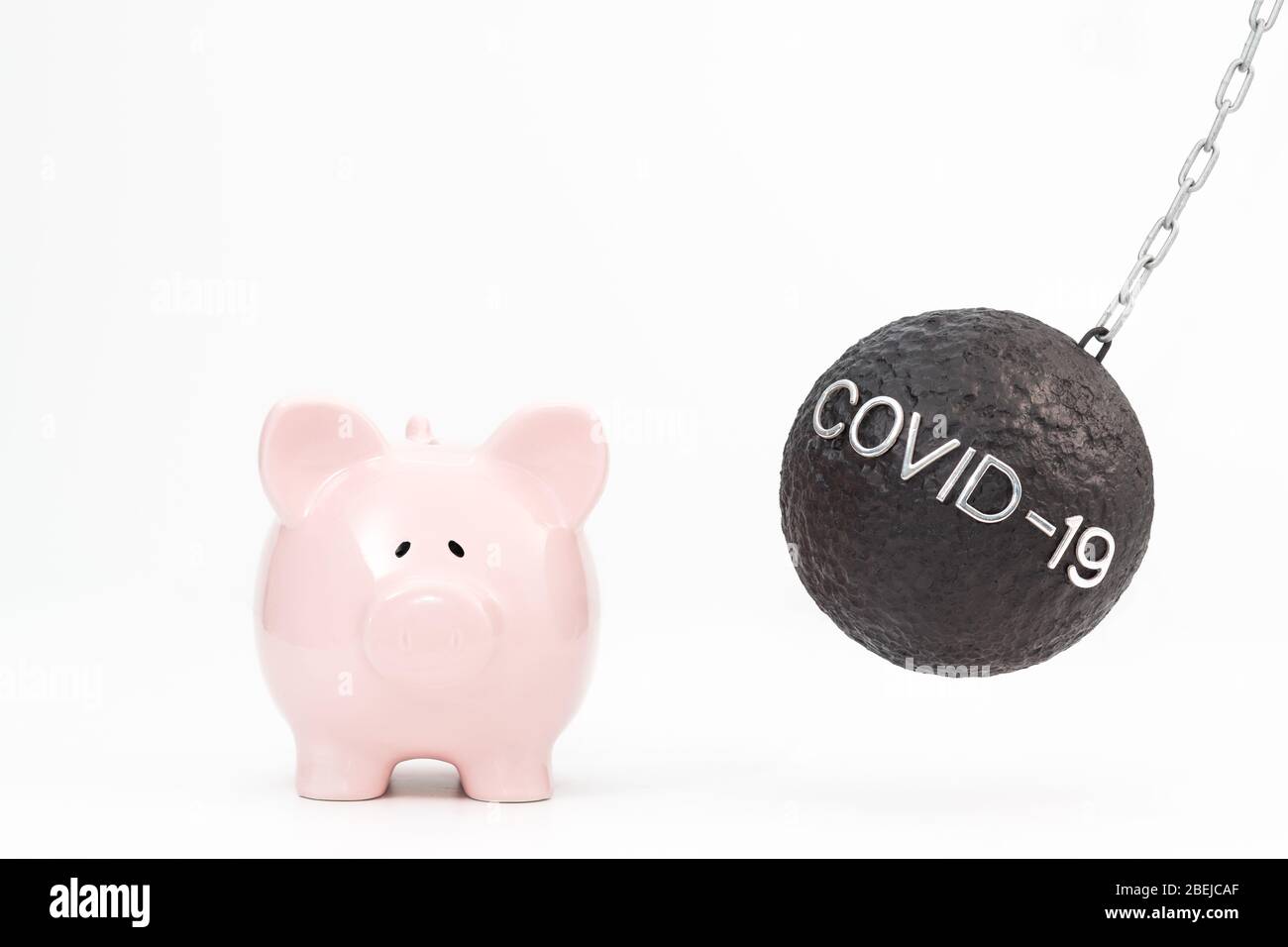 Image conceptuelle pour l'impact de Coronavirus COVID-19 sur l'épargne et l'économie mondiale en général. Banque D'Images