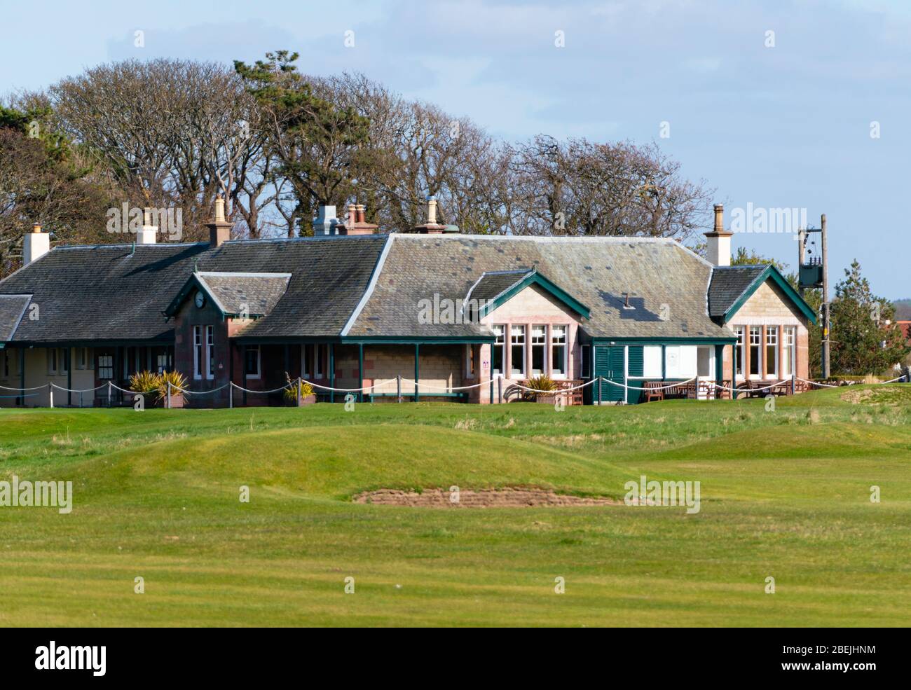 Pavillon du club de golf Kilspindie à Aberlady, East Lothian, Écosse, Royaume-Uni Banque D'Images