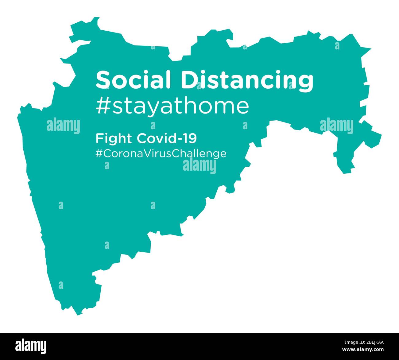 Carte de Maharashtra avec la balise de stayathome de distancing social Illustration de Vecteur