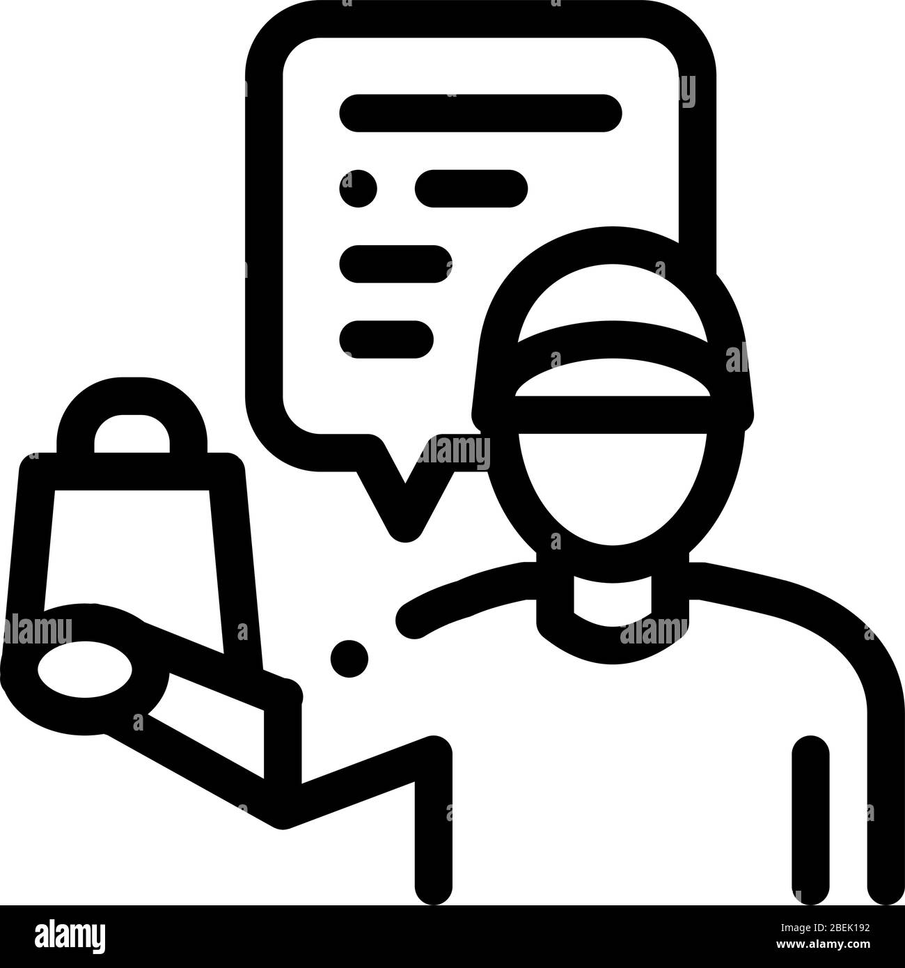 illustration du contour vectoriel de l'icône du vendeur à emporter Illustration de Vecteur