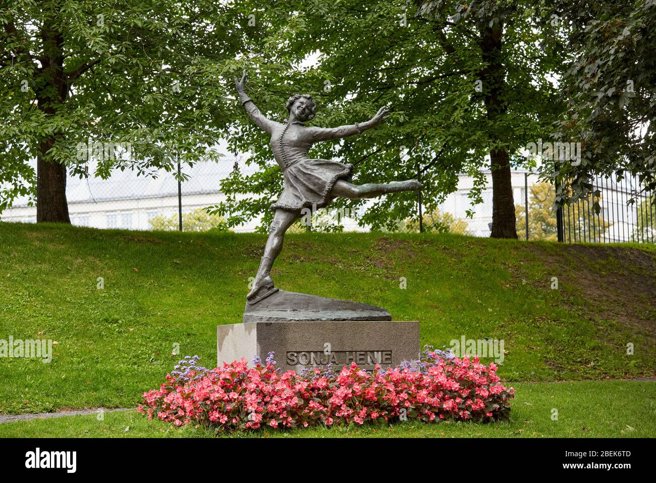 Statue de Sonja Henie, patineuse figurine norvégienne à Oslo, Norvège, Europe Banque D'Images