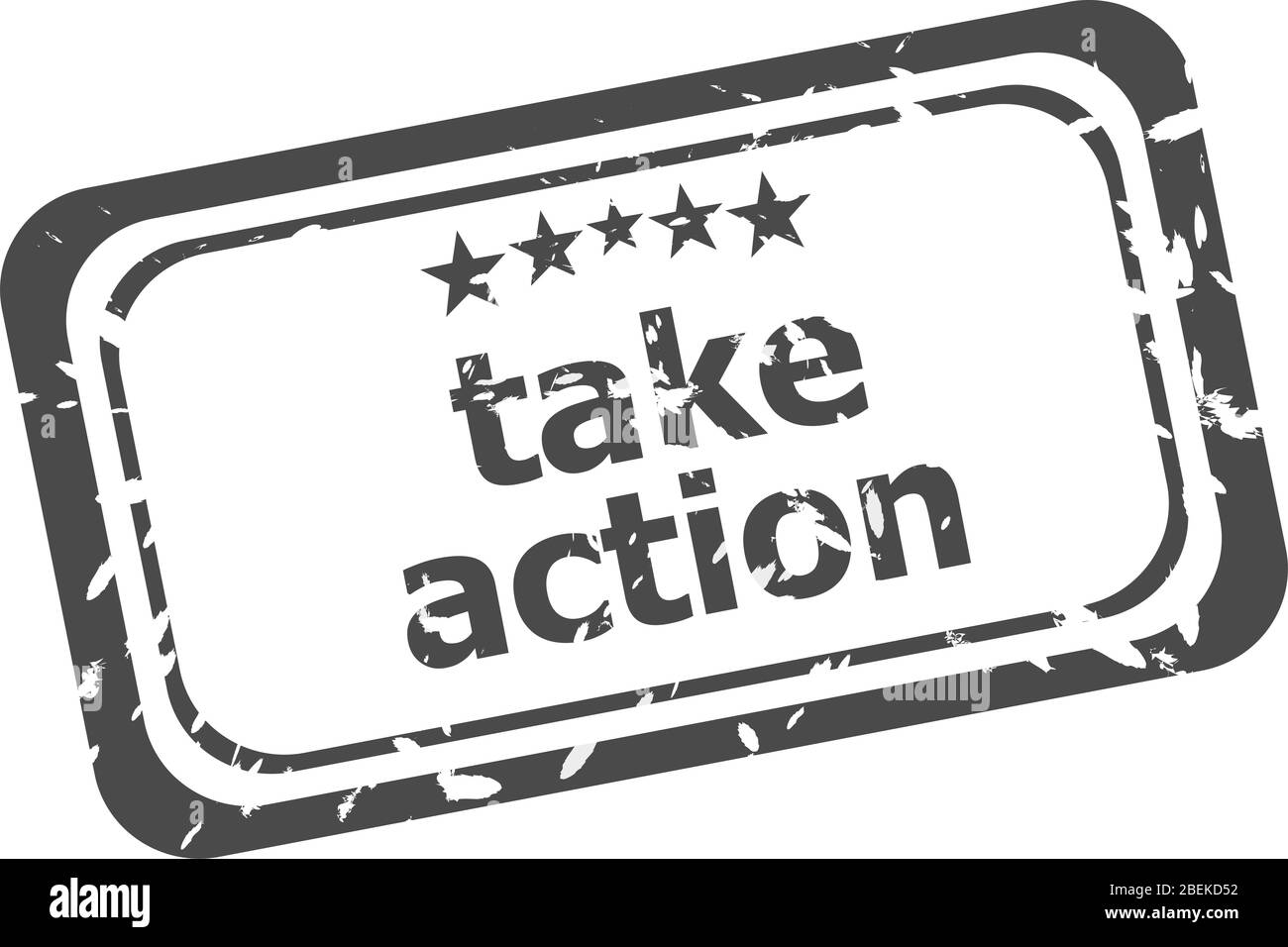 Prenez l'action grunge Stamp signer texte logo Banque D'Images