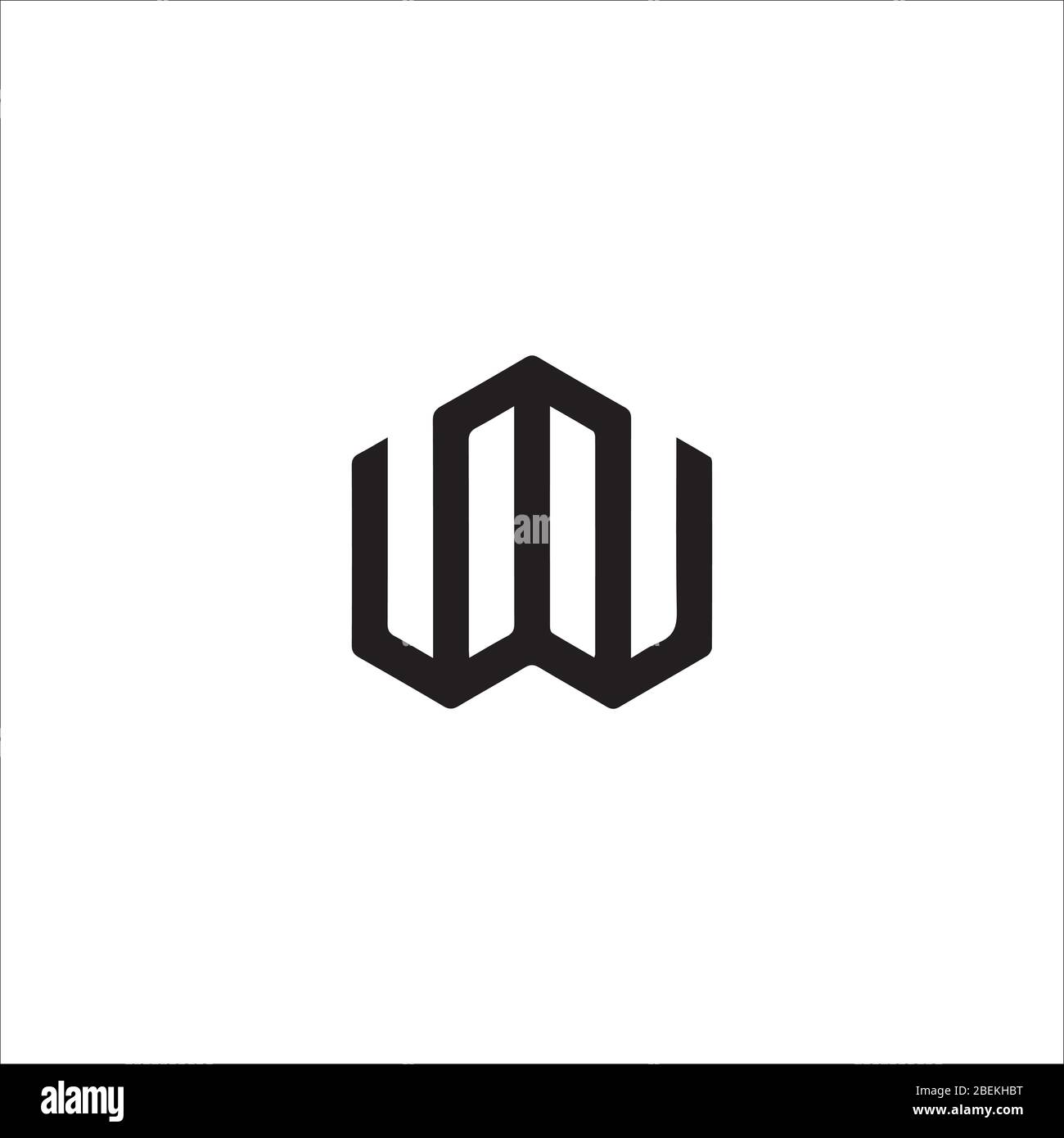 Lettre initiale logo wm ou modèle de conception vectoriel logo mw Illustration de Vecteur