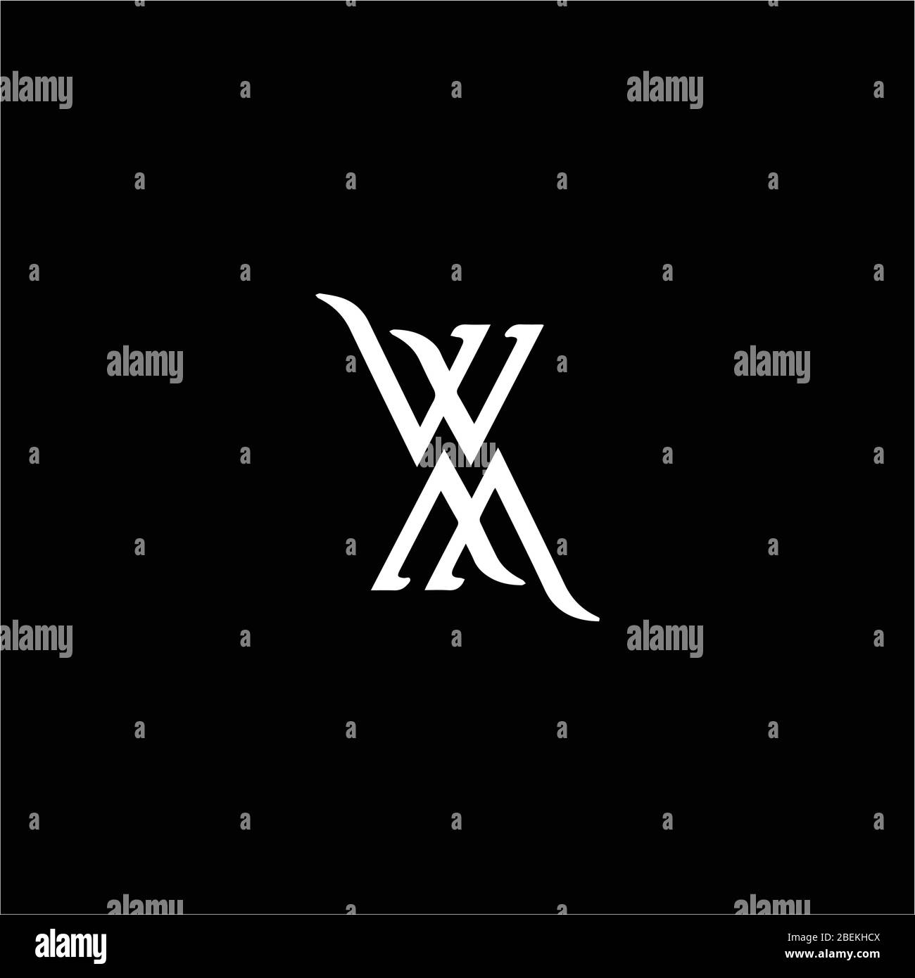 Lettre initiale logo wm ou modèle de conception vectoriel logo mw Illustration de Vecteur