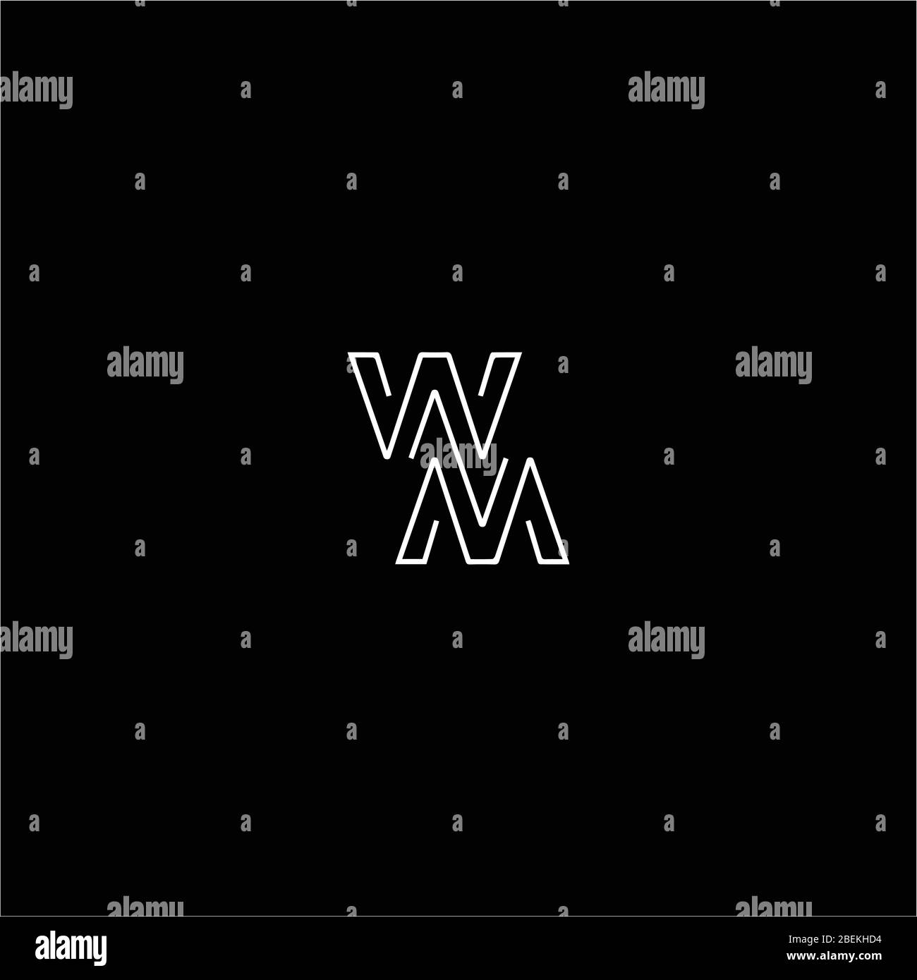 Lettre initiale logo wm ou modèle de conception vectoriel logo mw Illustration de Vecteur