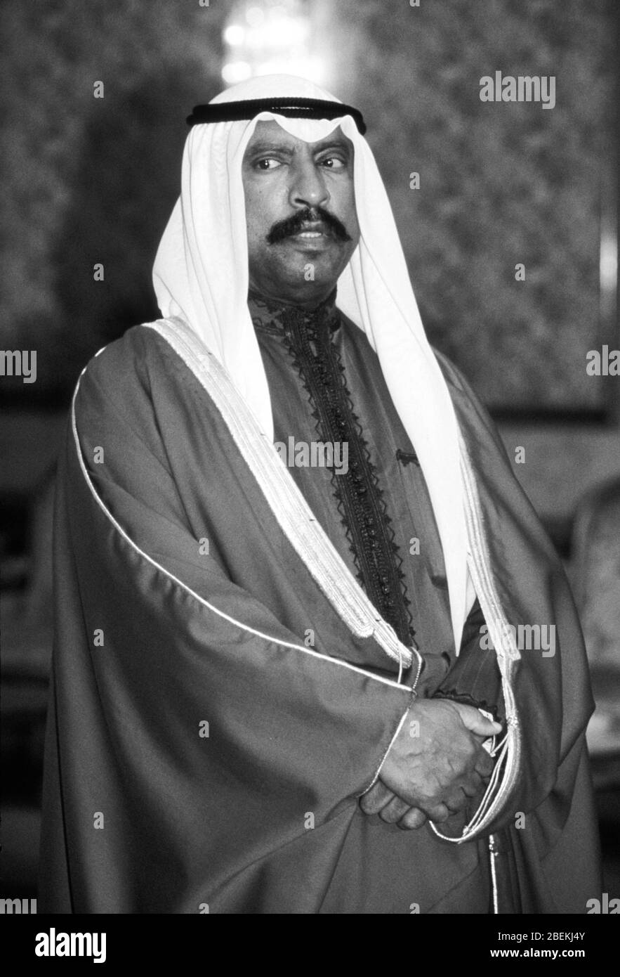 Cheikh Saad Al-Abdullah Al-Salim Al-Sabah du Koweït 1989. Banque D'Images