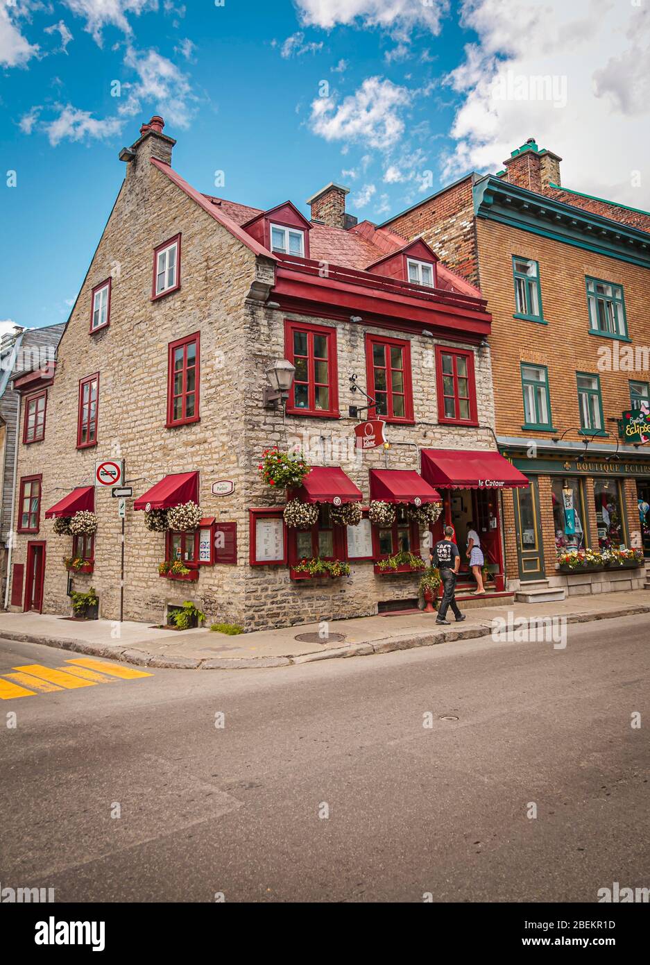 Rue de Parloir, Québec, Québec, Canada, juillet 2012 - édifices colorés de style ancien de la ville de Québec Banque D'Images