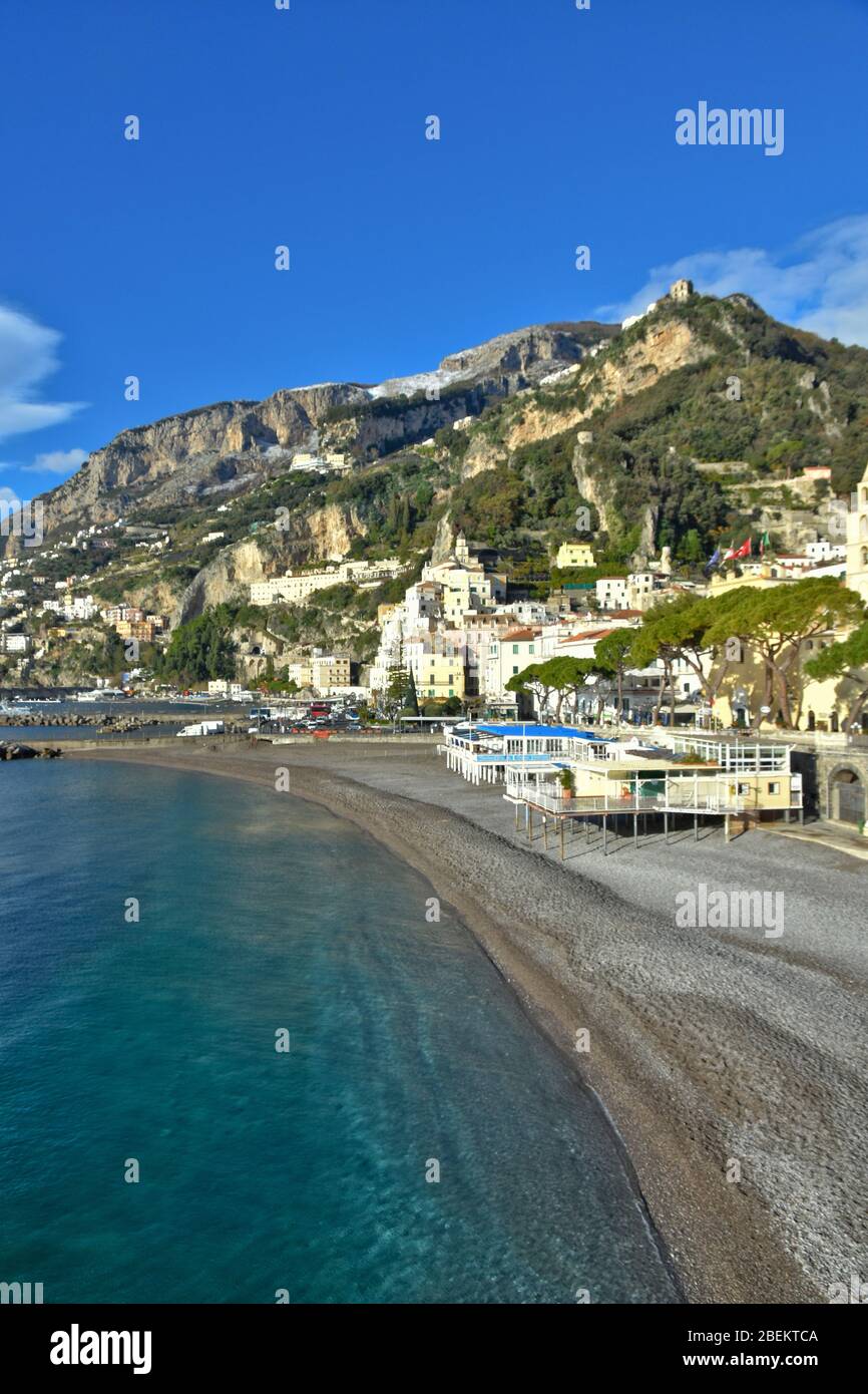 Vue panoramique sur la ville d'Amalfi en Italie Banque D'Images