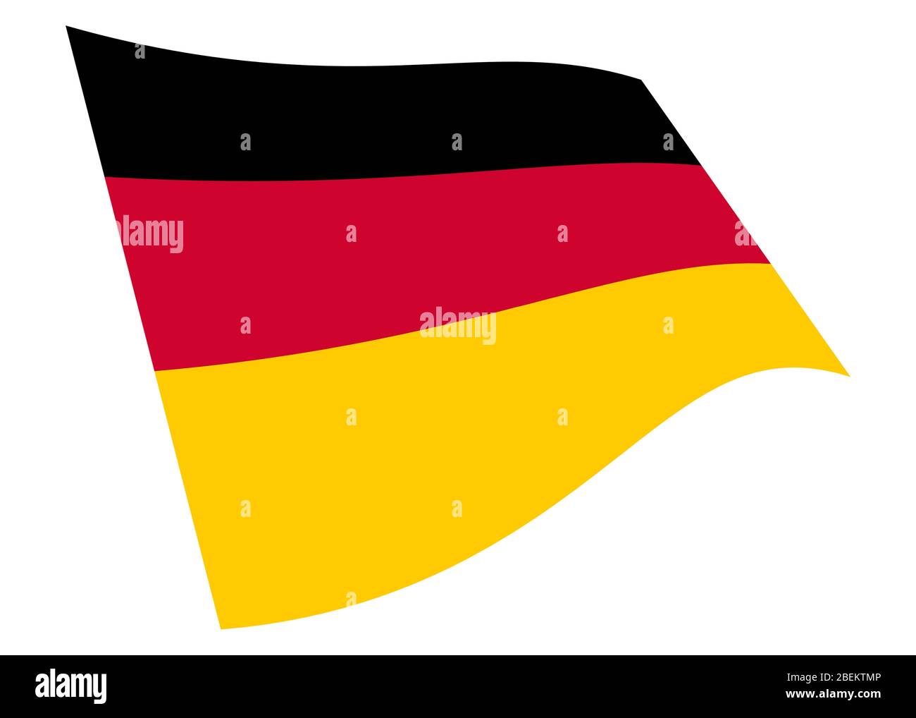L'Allemagne agite le drapeau graphique isolé sur blanc avec le chemin de découpe Banque D'Images