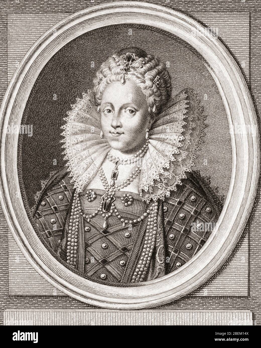 Elizabeth I, 1533 - 1603. Reine d'Angleterre. D'une gravure datée de 1785 par Reiner Vinkeles après une oeuvre de Jacobus Buys. Banque D'Images