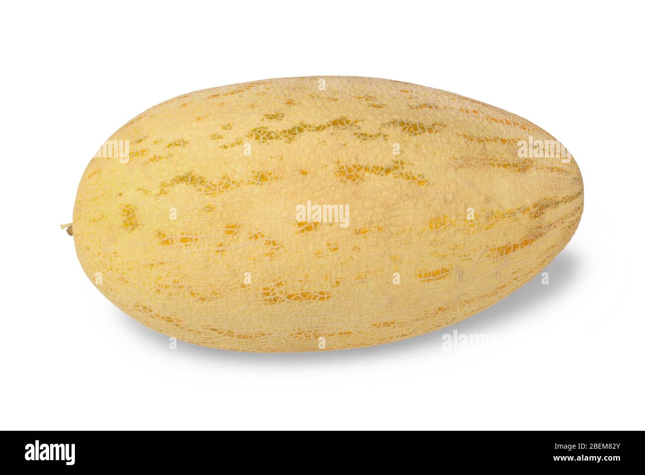 Melon mûr jaune d'Asie centrale isolé sur blanc Banque D'Images