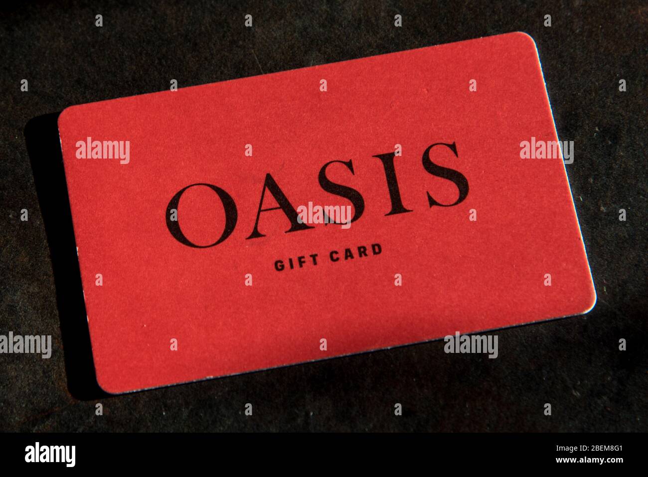 Le détaillant britannique Oasis est près de se rendre à l'administration, laissant les détenteurs de cartes-cadeaux ne pas savoir s'ils perdront la valeur de leur carte Banque D'Images