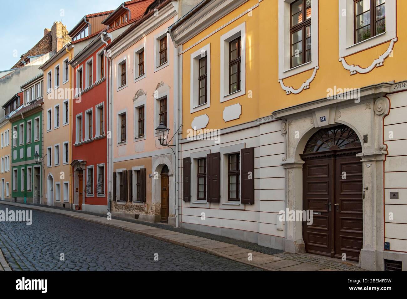 Maisons baroques à Kränzelstraße, Görlitz (Goerlitz), Allemagne Banque D'Images