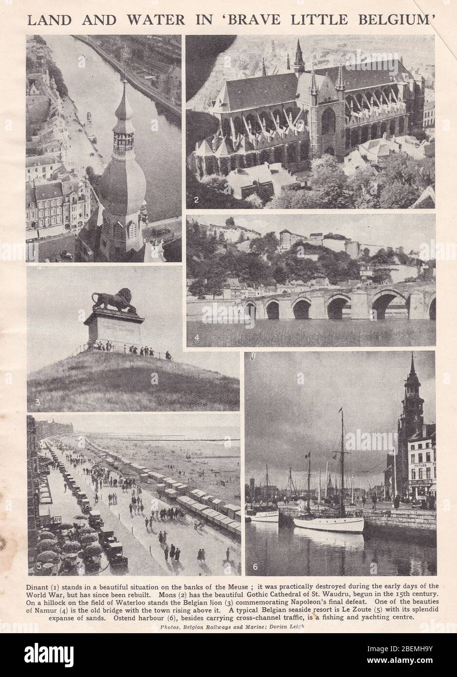 Photos noir et blanc vintage des années 1930 de Belgique. Banque D'Images