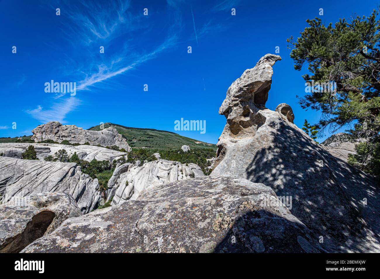 La ville de roches dans l'Idaho a marqué le milieu de la piste de la  Californie et offre aujourd'hui des activités d'escalade Photo Stock - Alamy