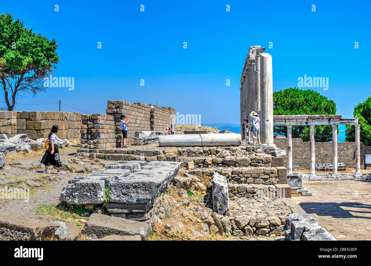 Pergamon, Turquie -07.22.2019. Ruines du Temple de Dionysos dans l'ancienne cité grecque Pergamon, Turquie Banque D'Images