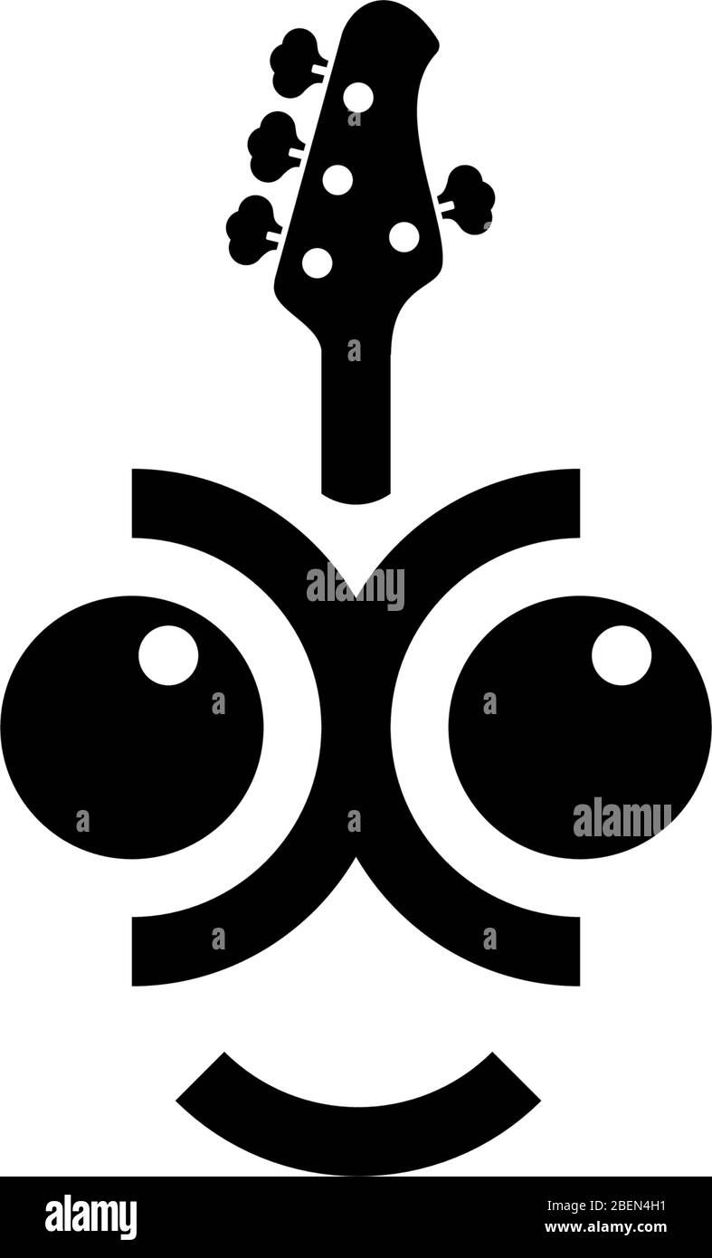 logo design a propos du concept de joueur de guitare basse avec illustration de basse dans vector Illustration de Vecteur