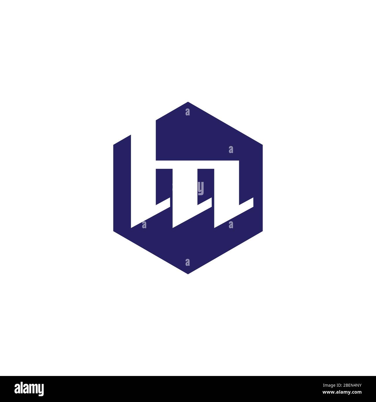 lettre bm abstrait symbole géométrique hexagonal vecteur logo Illustration de Vecteur