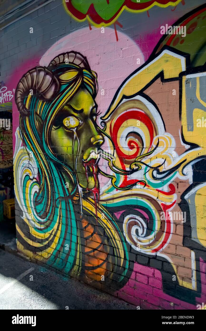 Détail graffiti de Melbourne Banque D'Images