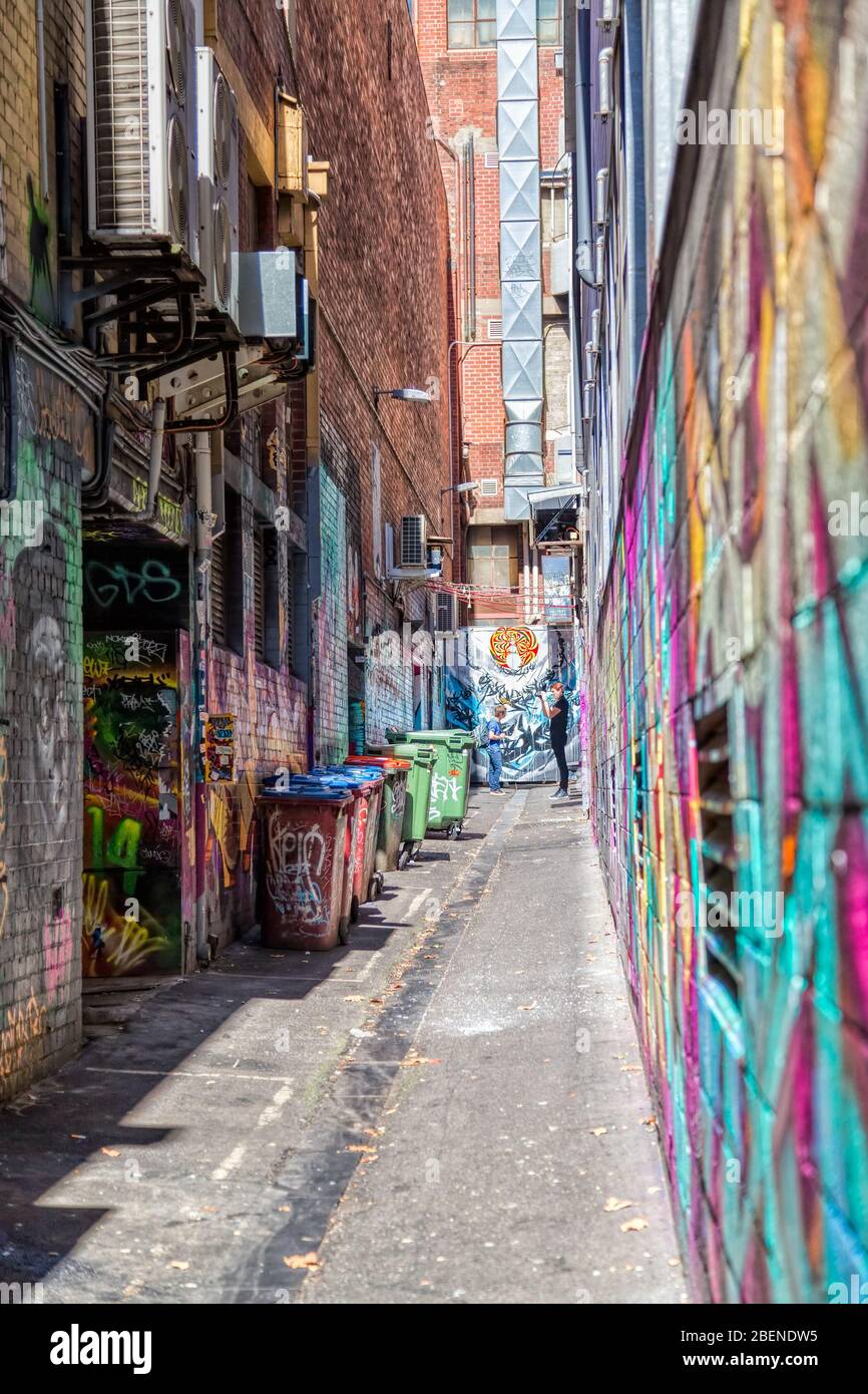 Melbourne graffiti rue morte Banque D'Images