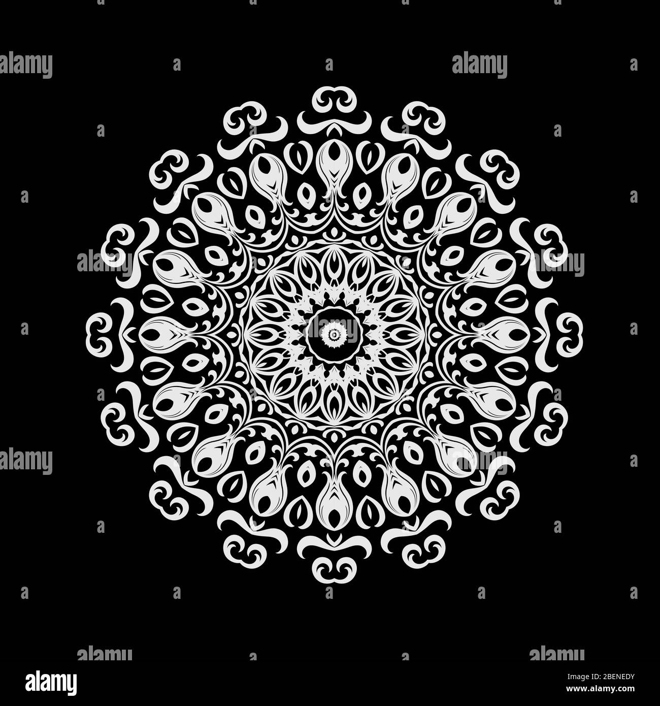 Mandala conception graphique pour l'art, l'illustration, Henna, Mehndi, tatouage, la décoration. Ornement décoratif dans le style oriental ethnique. Page de livre de coloriage et A Banque D'Images