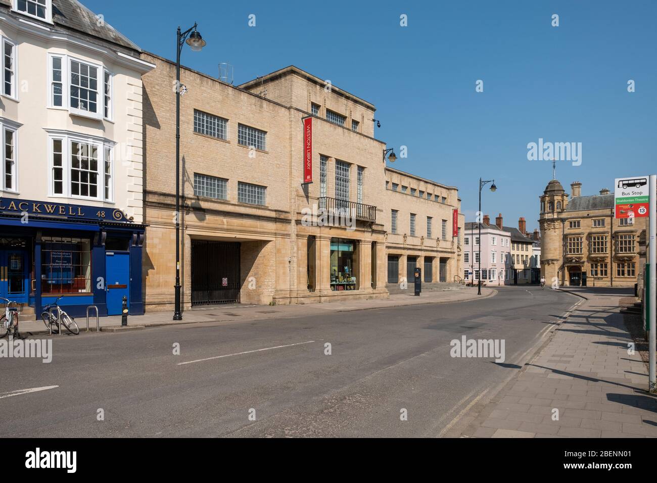 Bibliothèque Weston (Bordleian) Oxford Broad Street vide pendant le verrouillage de Covid-2019, Coronavirus Pâques 2020 Banque D'Images