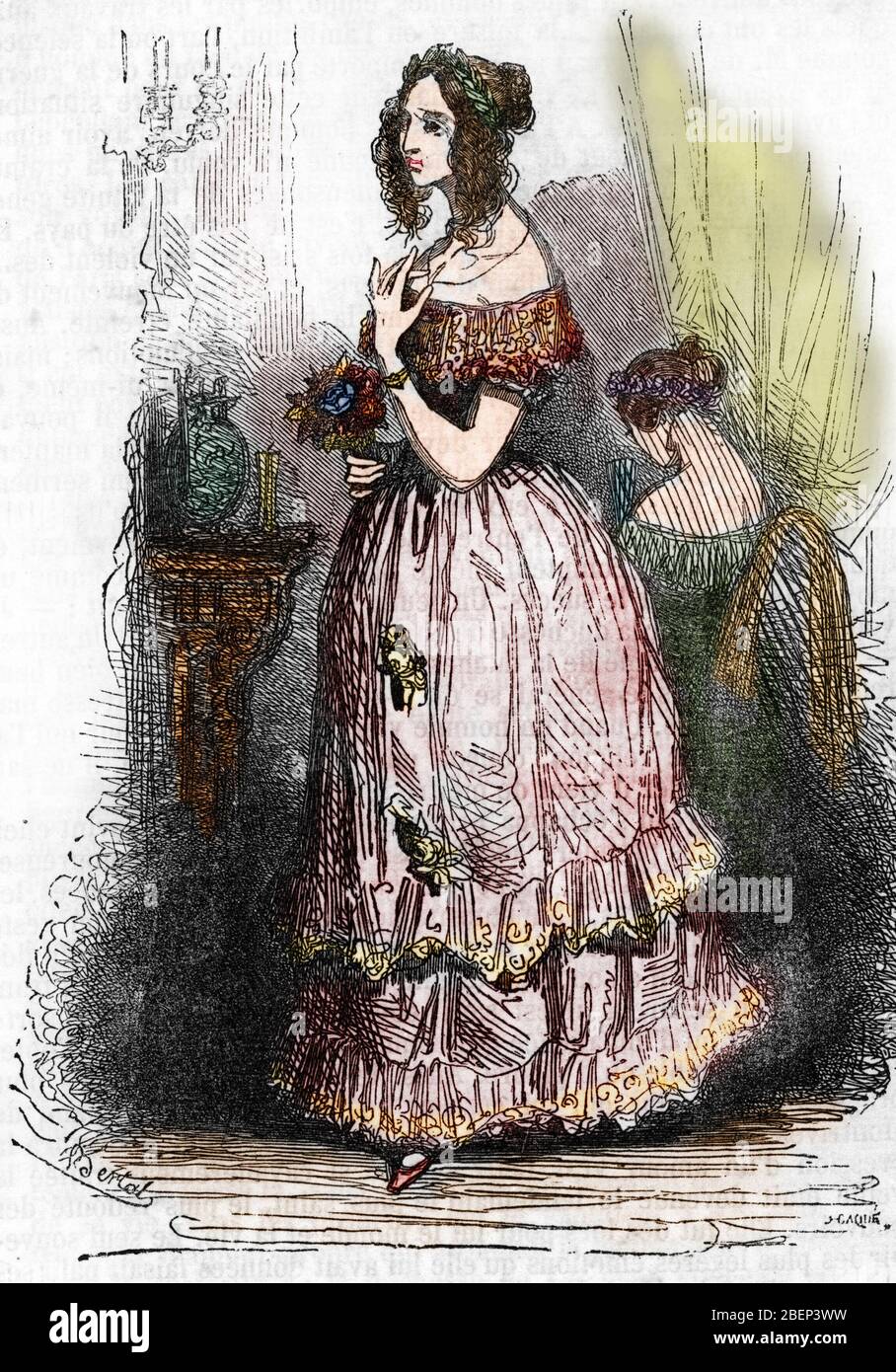 'Portrait de la duchesse de Langeais' Gravure de 'LA duchesse de Langeais' de Honoré de Balzac (1799-1850) 1834 Collection privée Banque D'Images
