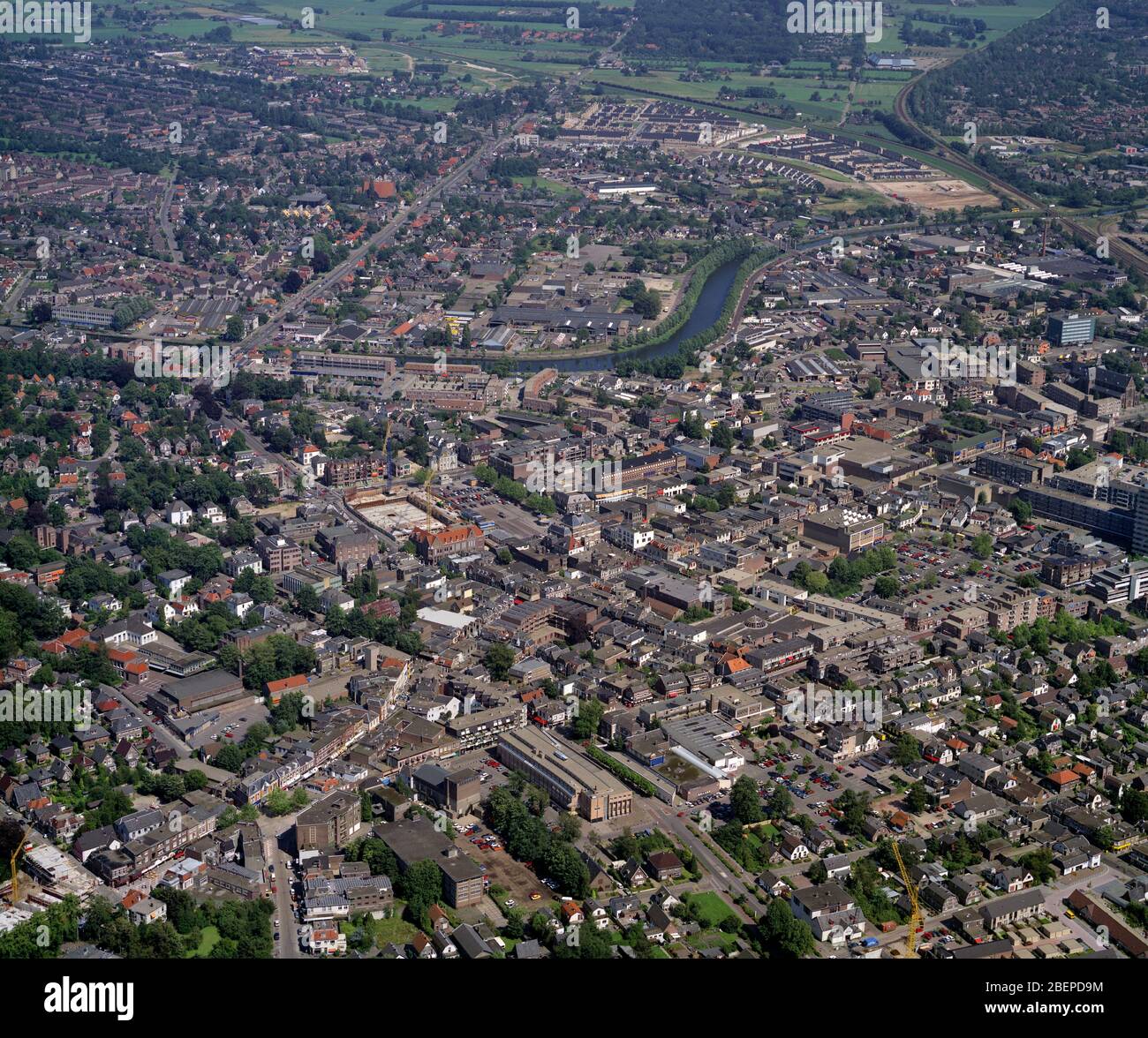 Apeldoorn, Hollande, 11 juillet - 1990: Photo aérienne historique de la ville Apeldoorn municipalité à Veluwe dans la province Gueldre Banque D'Images