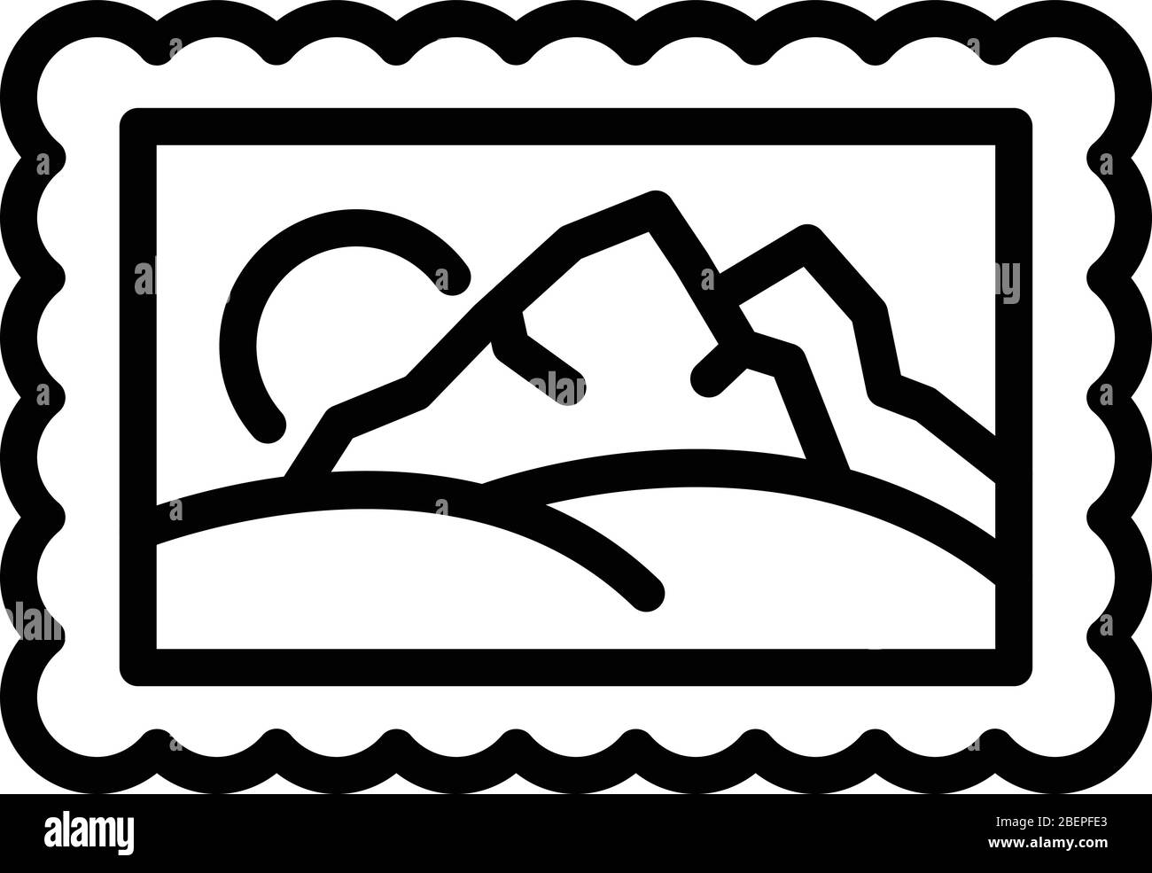 Icône représentant une photo de paysage français, style de contour Illustration de Vecteur